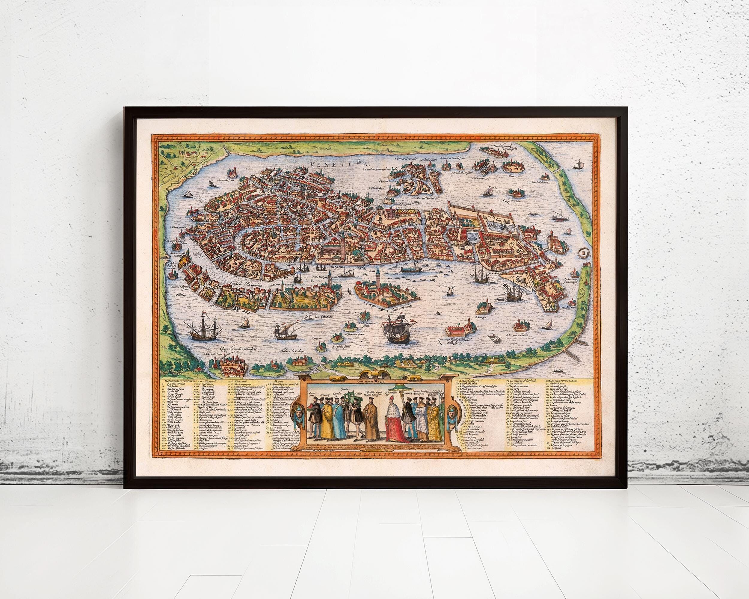 Old Map of Venice 1756 Venetia Vintage Map | Vintage Map Wall Art Print