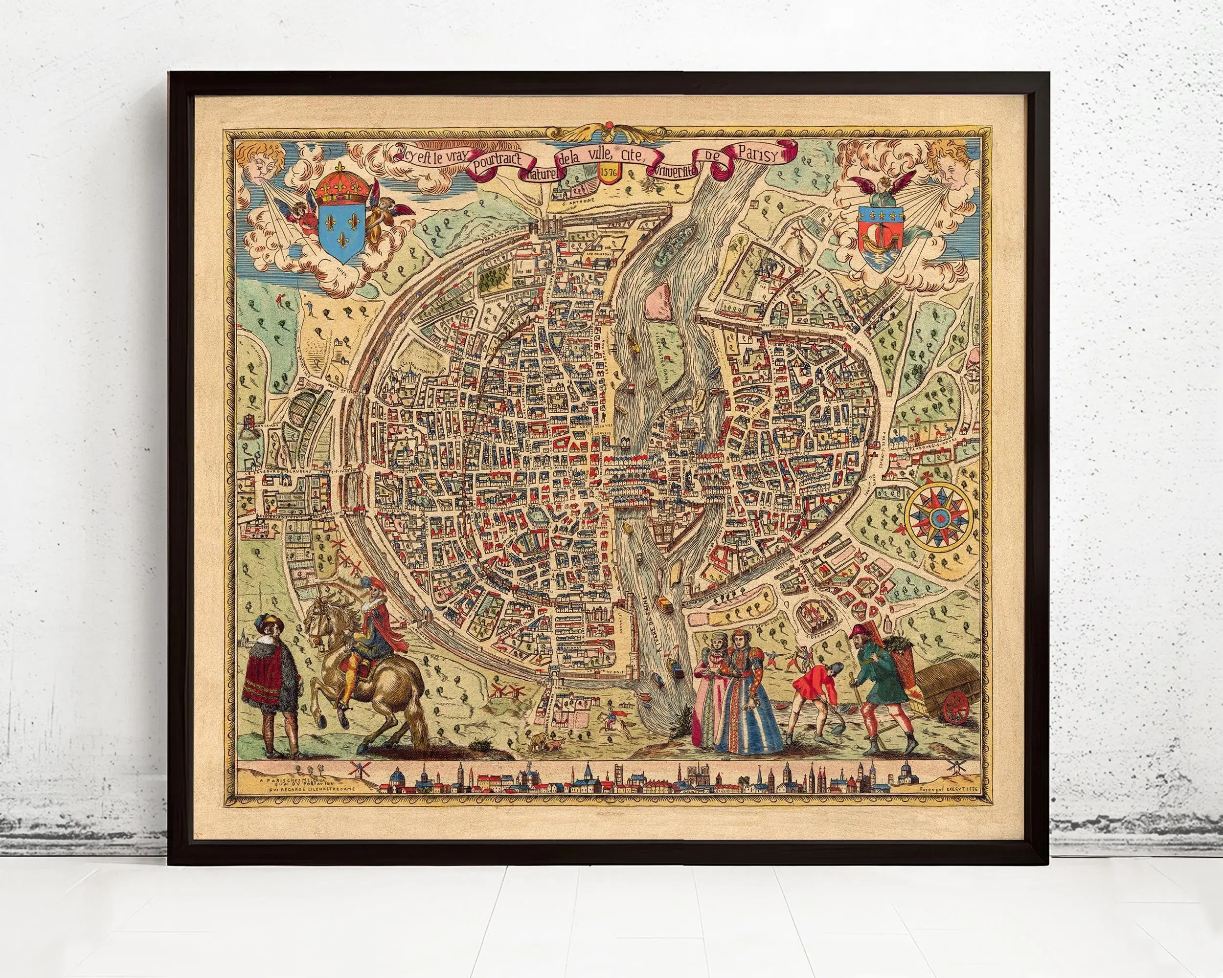 Buy wholesale Old Map of Paris 1576 Vintage Map of Paris | Vintage Map ...