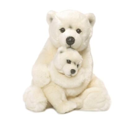 WWF Madre oso polar 28 cm, con bebé