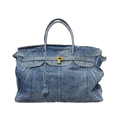 BOLSO DE FIN DE SEMANA EXTRA GRANDE DE MEZCLILLA VINTAGE