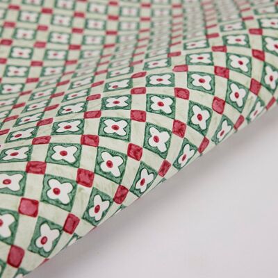 Hojas de papel de regalo con estampado de bloques - BP Floral Checks Sage