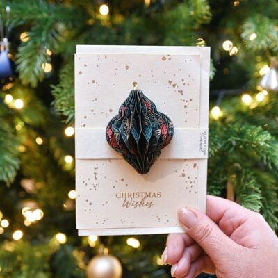 Keepsake Ornament Greeting Card - GC Honeycomb Lantern