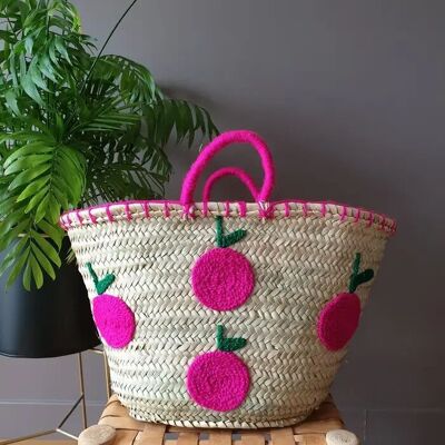 Handwoven Palm Leaf Baskets with Wool Embroidery