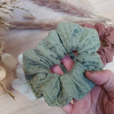 Bella khaki green scrunchie