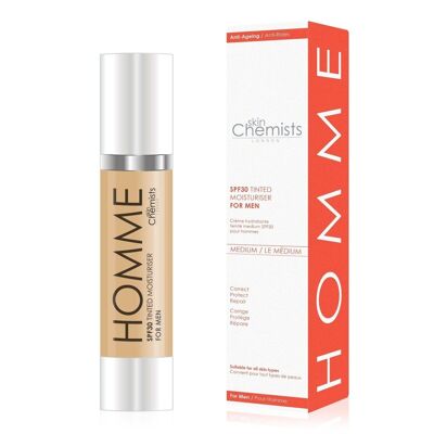 Crema idratante colorata media per uomo SPF 30 50 ml