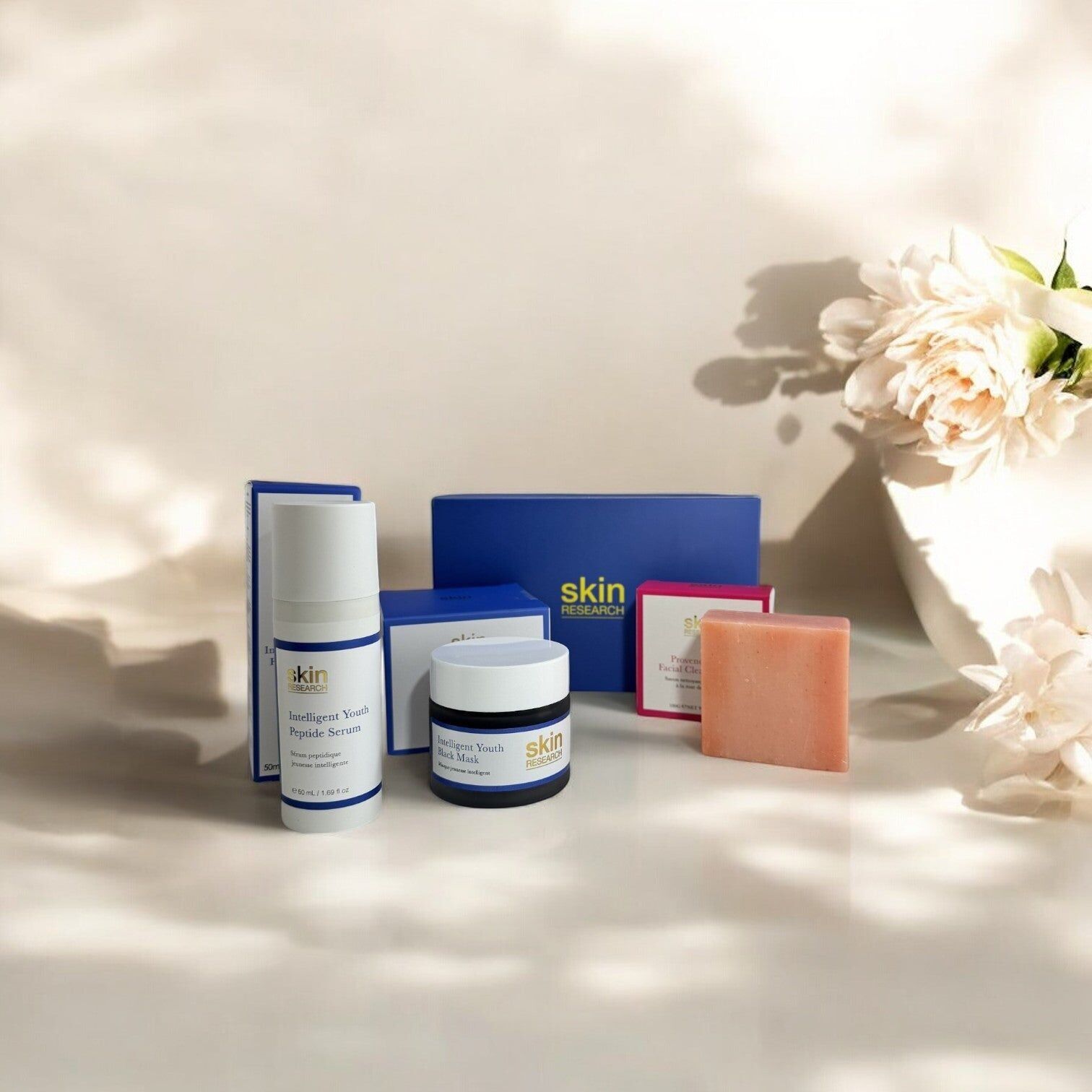 Set de regalo para el cuidado de la piel con péptidos de juventud inteligentes antienvejecimiento de Skin Research