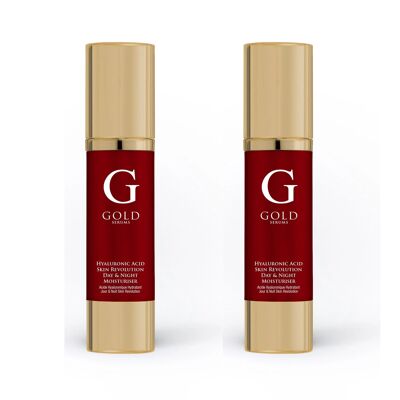 Gold Serums Hyaluronic Acid Skin Revolution Day & Night Moisturiser 50ml Twin Value Savings Pack