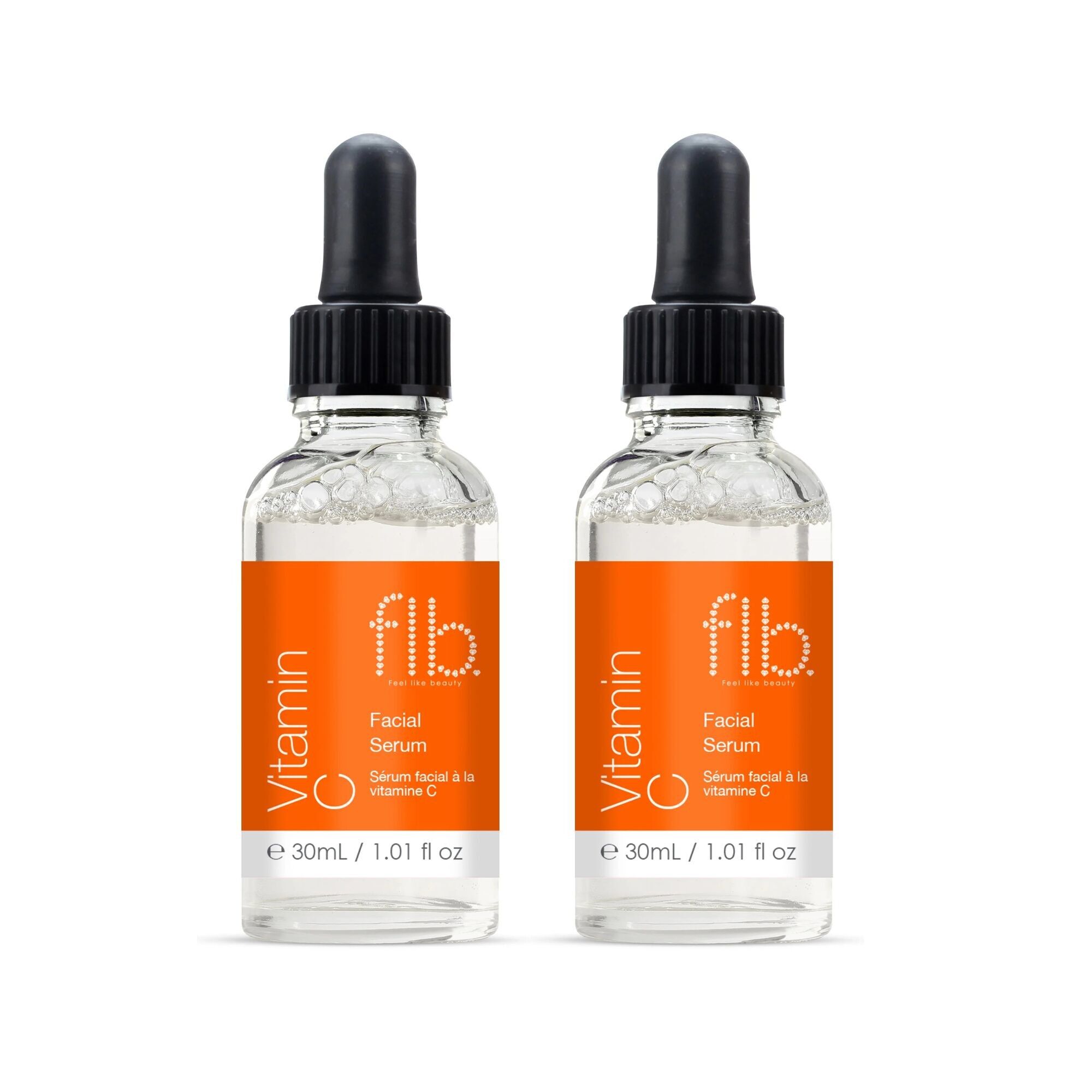 Siero viso alla vitamina C Feel Like Beauty da 30 ml, confezione risparmio doppio