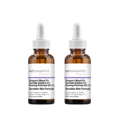 MD Formula Sensitive Skin Serum Dragon's Blood 5%, Centella Asistica 3%, Evening Primrose Oil 1% 30ml Twin Value Savings Pack