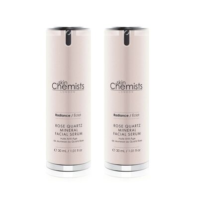 skinChemists Rose Quartz Mineral Facial Serum 30ml Twin Savings Pack