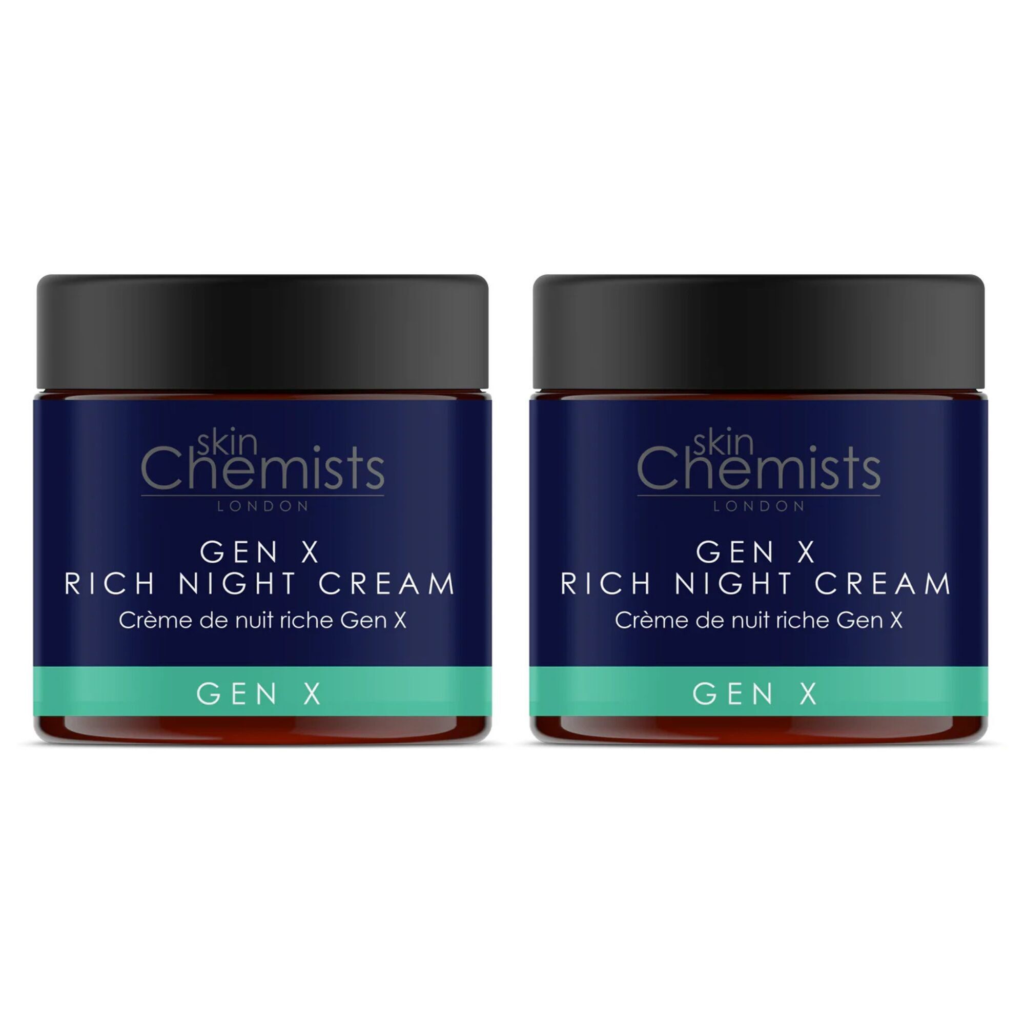 Crema da notte ricca Gen X skinChemists 60 ml, confezione risparmio doppio