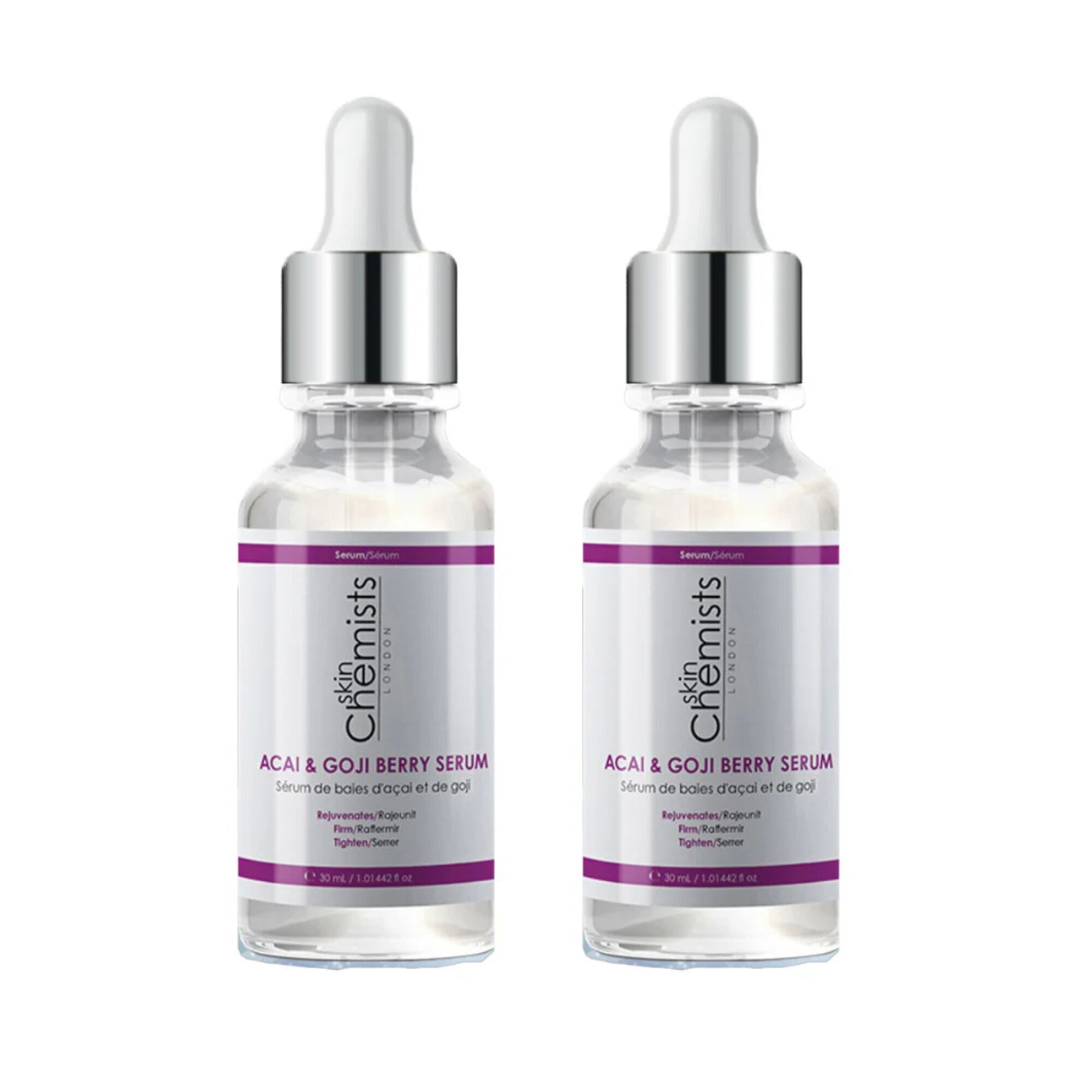 Siero skinChemists Acai & Goji Berry 30 ml - Confezione risparmio doppio