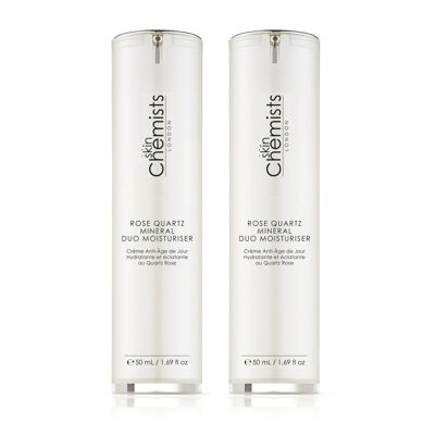skinChemists Rose Quartz Duo Moisturiser 50ml Twin Value Savings Pack
