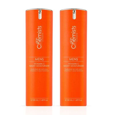 skinChemists Men's Vitamin C Night Moisturiser 50ml Twin Value Savings Pack