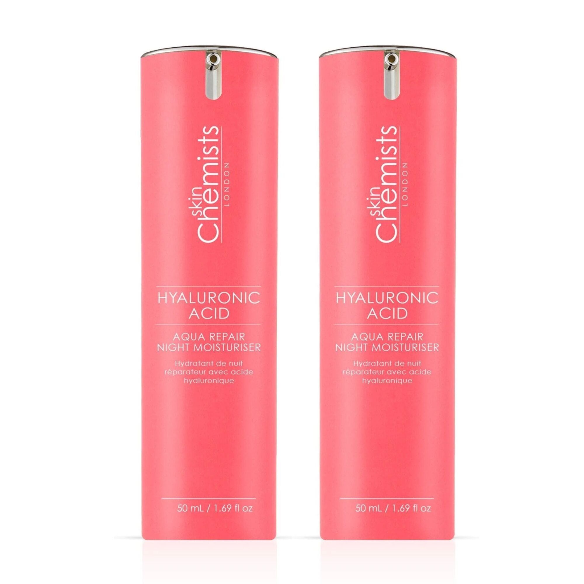 skinChemists Hyaluronic Acid Aqua Repair Night Moisturiser 50ml Twin Value Savings Pack
