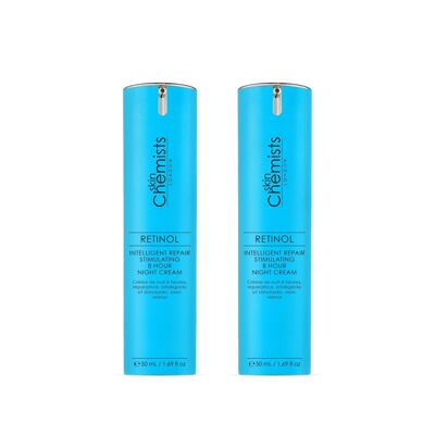 skinChemists Retinol Intelligent Repair Stimulating 8 Hour Night Cream 50ml Twin Value Savings Pack