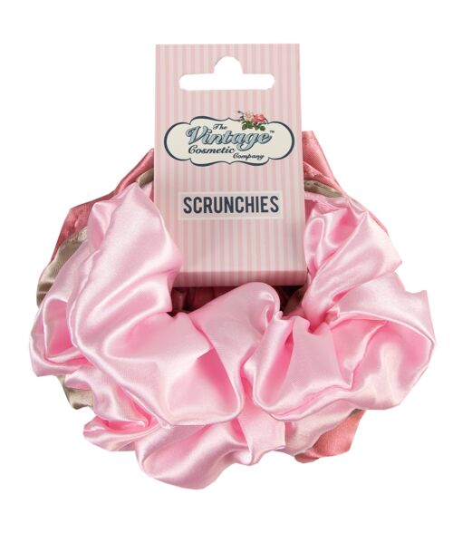 5 Piece Satin Scrunchies Pink and Gold