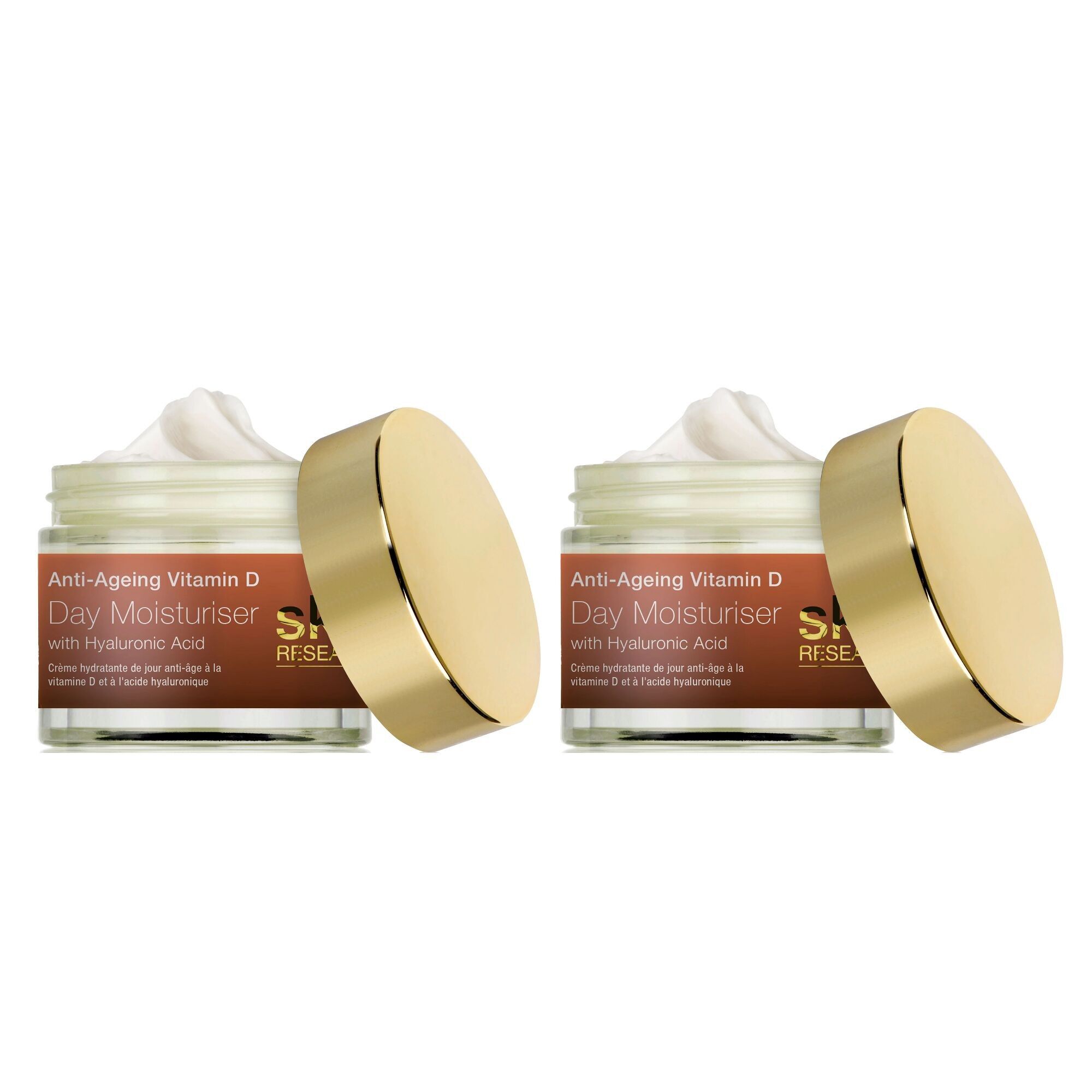 Skin Research Anti-Ageing Vitamin D Day Moisturiser with Hyaluronic Acid 50ml Twin Value Savings Pack