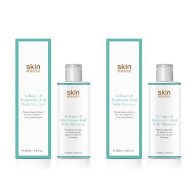 Skin Research Collagen & Hyaluronic Acid Daily Shampoo 250ml Twin Value Savings Pack