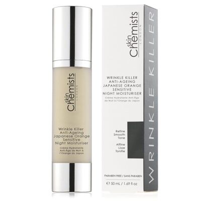 Hidratante de noche antiedad con naranja japonesa para piel sensible Wrinkle Killer (50 ml)
