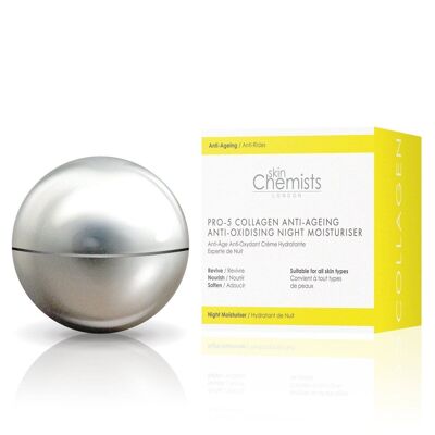 Hidratante de noche antioxidante y antiedad con colágeno Pro-5 (50 ml)