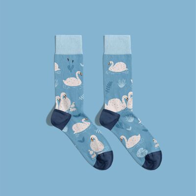 New Swans Socks – Elegant Swan Cotton Socks | Gift for Bird Lovers & Nature Admirers