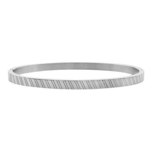 Bangle stripes titled - size s - silver