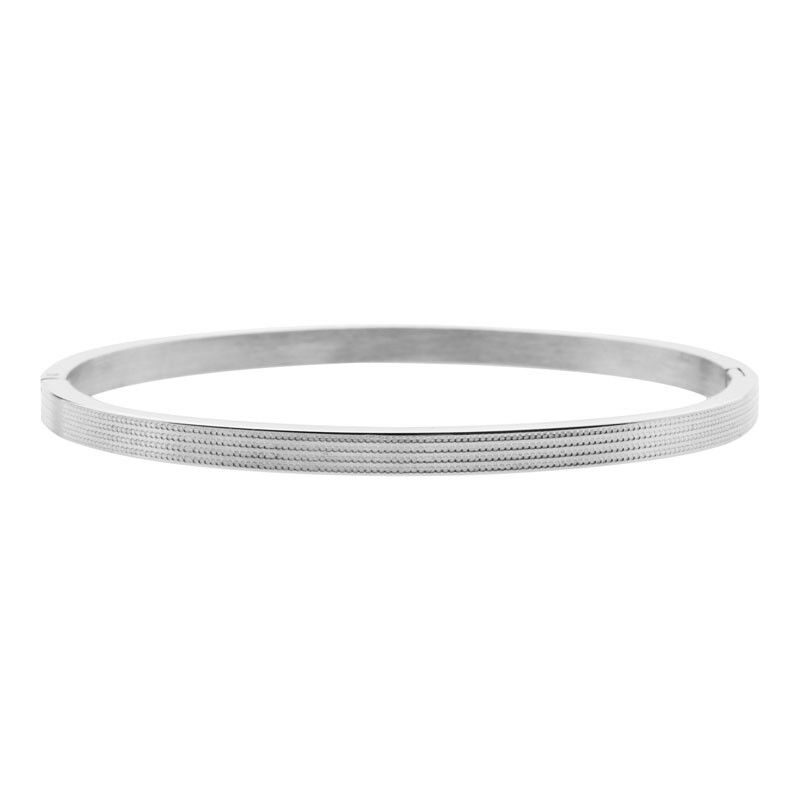 Bangle fine lines - size s - silver