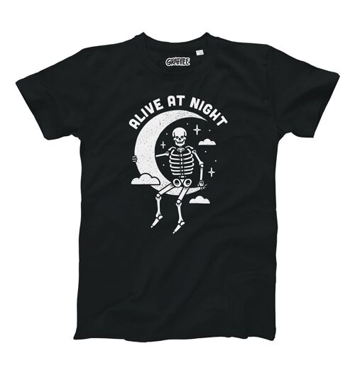 T-shirt Alive At Night - Squelette et Lune