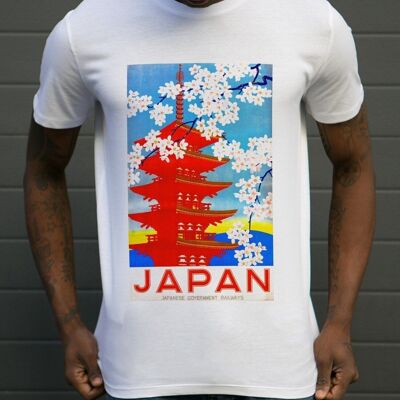 Japanisches Pagoden-T-Shirt - Vintage-Stil