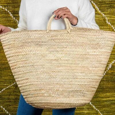 Shopping Straw Basket – Extra Large Moroccan Palm Leaf Baske