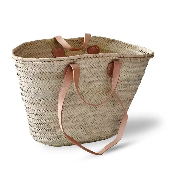 Authentische marokkanische Strohkorbtasche – handgewebte Markttasche