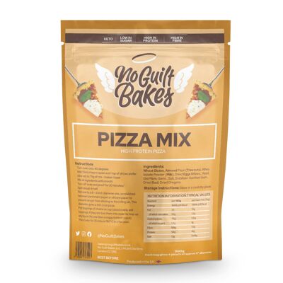 Mélange de base de pizza à faible teneur en glucides NGB | Haute teneur en protéines | Riche en fibres | croûte mince | Végétariens bienvenus Contient du gluten - 300g