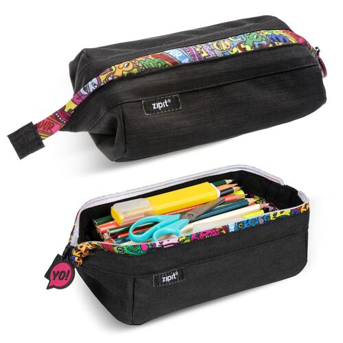 ZIPIT Lenny Pencil Case, Black