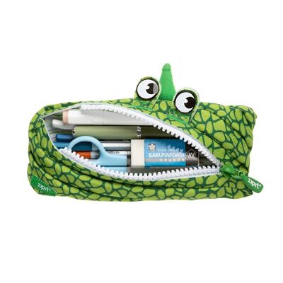 ZIPIT Dino Estuche para lápices, estuche para lápices para niños, verde