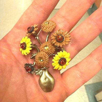 Van Gogh Sunflowers Brooch