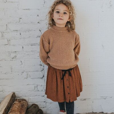 Skirt with all-over print and buttons
