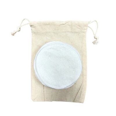 Set de 10 lingettes démaquillantes dans sac coton écru