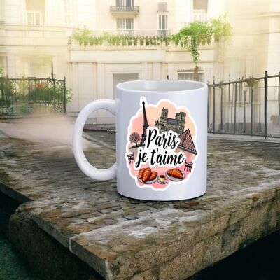 Mug, "Paris I love you" (Louvre)
