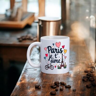 Mug, "Paris I love you" (Bike)