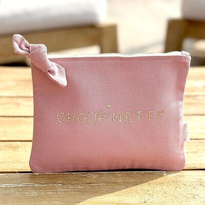 "Choupinette" blush pink pouch