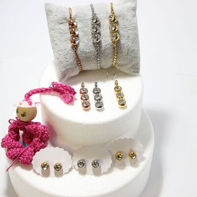 Ensemble argent, or, rose 2 variantes
