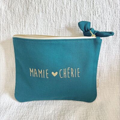Peacock Blue "Mamie Chérie" Pouch