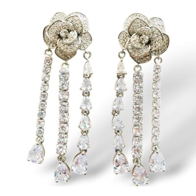 BOUCLES D'OREILLES PENDANTES DIAMANT CAMELIA