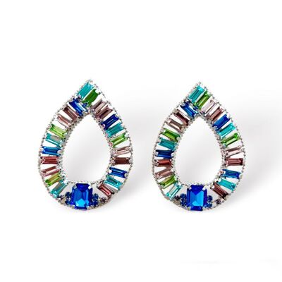BOUCLES D'OREILLES CRISTAUX ARC-EN-CIEL COD.2
