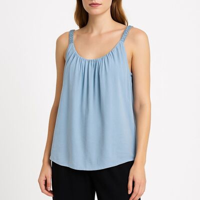 DOUBLE LAYERED BRAIDED STRAP SLIP VEST
