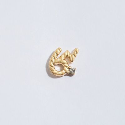 Orecchino a bottone Brave Gold Shorthand | Orecchini impilabili curati | Orecchino a bottone in oro
