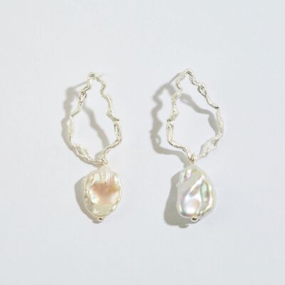 Boucles d'oreilles en argent et perles | Boucles d'oreilles en argent | Boucles d'oreilles chandelier