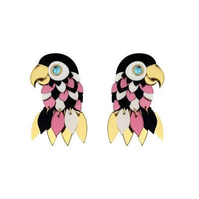 BOUCLES D'OREILLES GLAM PERROQUET
