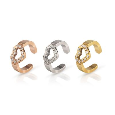 Boucle d'oreille Soulmate – Breloque cœur | Sans piercing | Acier inoxydable hypoallergénique